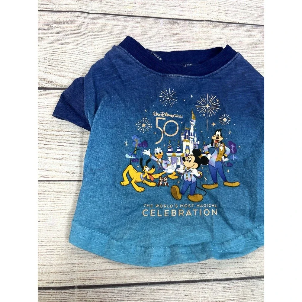 Disney Tails Tee Shirt for Dogs WDW Celebration Mickey Mouse & Friends Size S